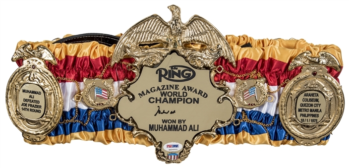 Muhammad Ali Signed 1975 Ring Magazine World Championship Belt (PSA/DNA)